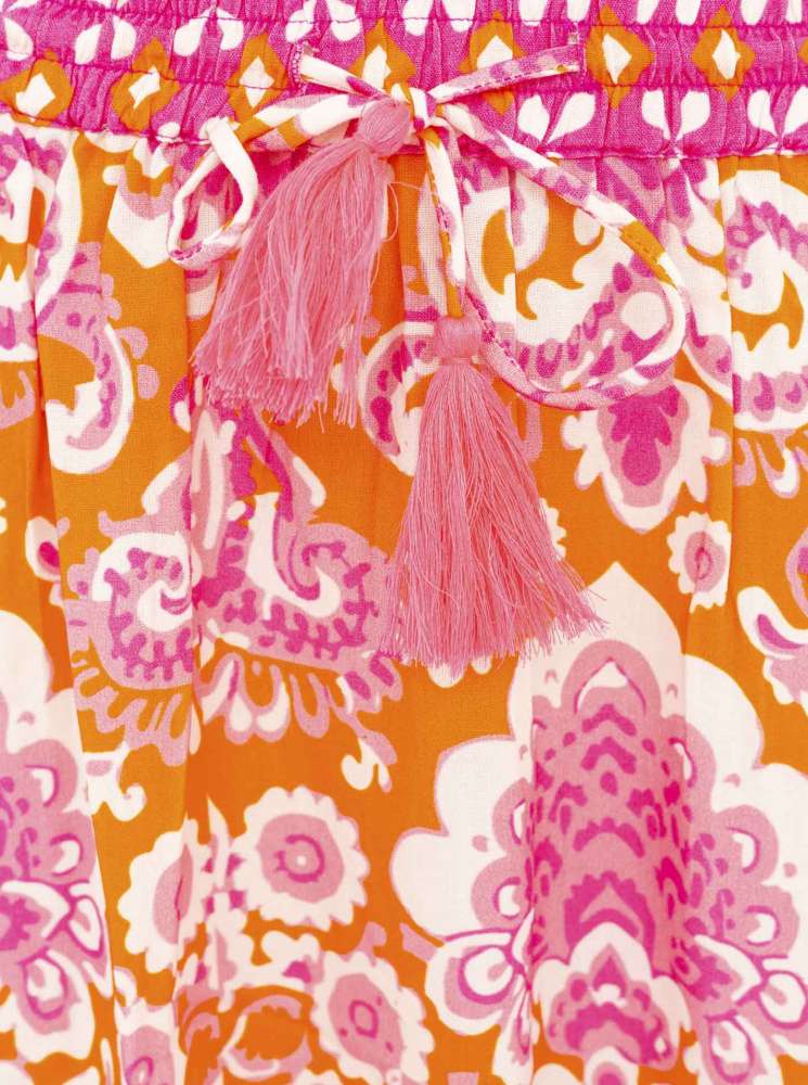 💕 Zwillingsherz Rock "Ethno Print" 100 % Viskose Pink