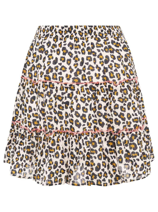 💕 Zwillingsherz Rock "Leopard Muster" 100 % Baumwolle Beige