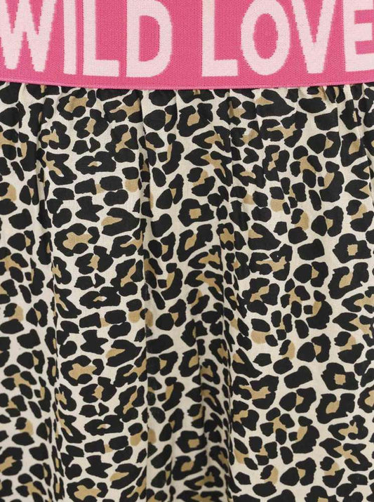 💕 Zwillingsherz Rock "Wild Love Leo" 100 % Viskose Beige