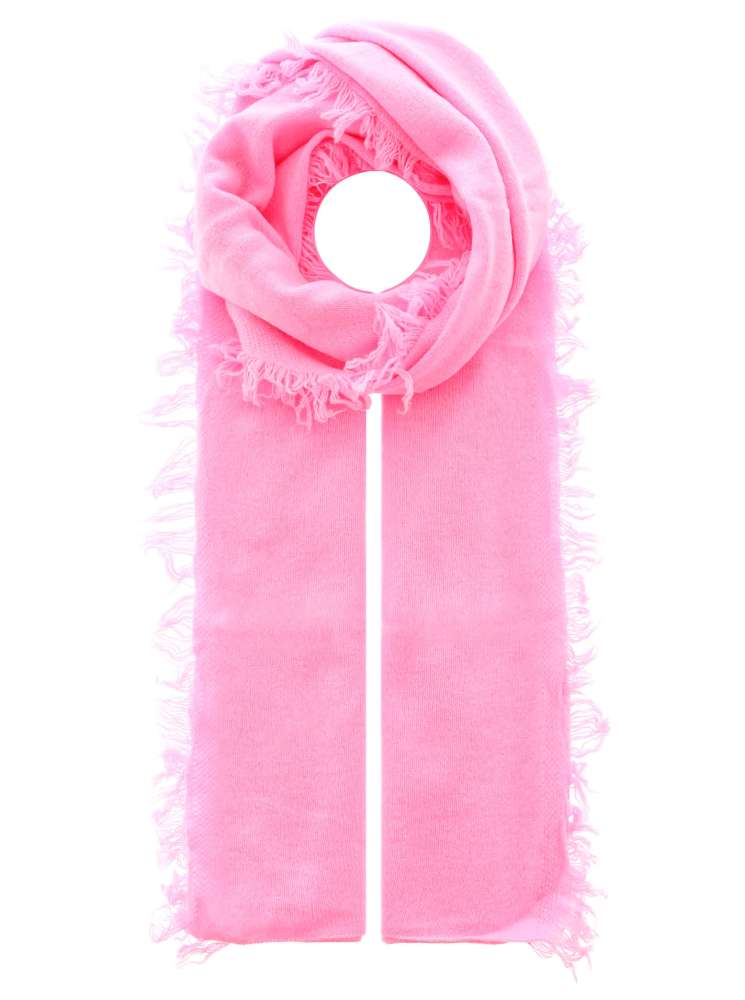 💕 Zwillingsherz XXL Fransenschal "Uni" 100 % Cashmere Schal Stola Kaschmir Bubblegum