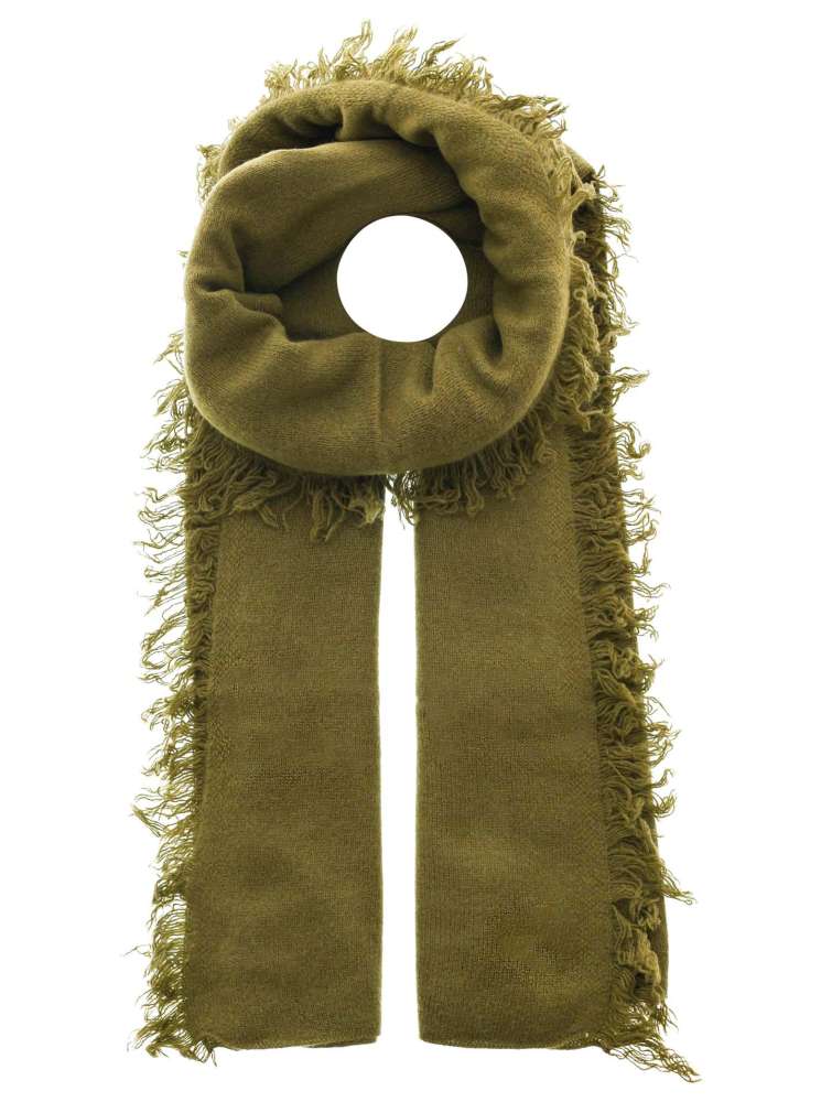 đź’• Zwillingsherz XXL "Fransenschal" 100 % Cashmere Schal Stola Kaschmir Khaki DunkelgrĂĽn