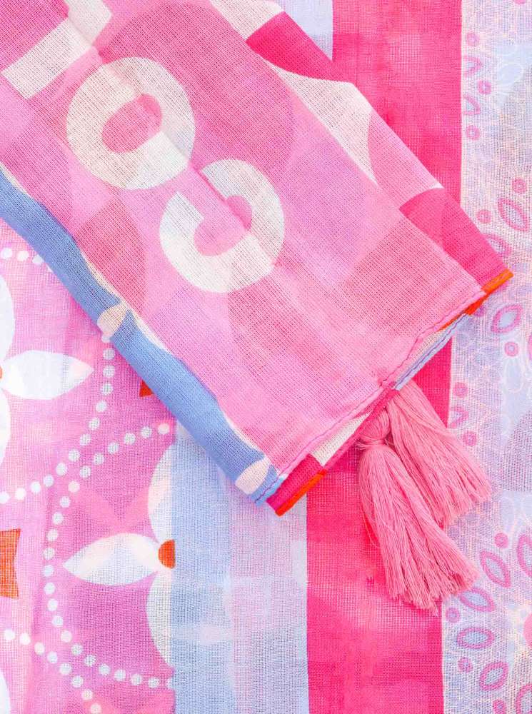 💕 Zwillingsherz Schal "Colorful Mind" 100 % Viskose Bubbelgum