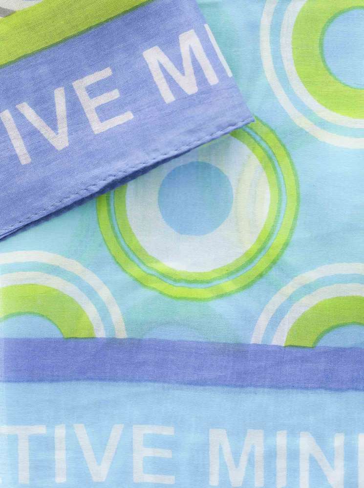 💕 Zwillingsherz Schal Tuch "Creative Mind Circles" Türkis Hellblau