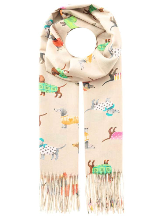 SchalZH "Dackel" Kuschelschal Soft Beige