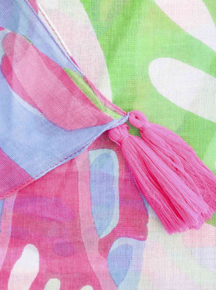 💕 Zwillingsherz Schal "Flower Power" 100 % Viskose Mehrfarbig