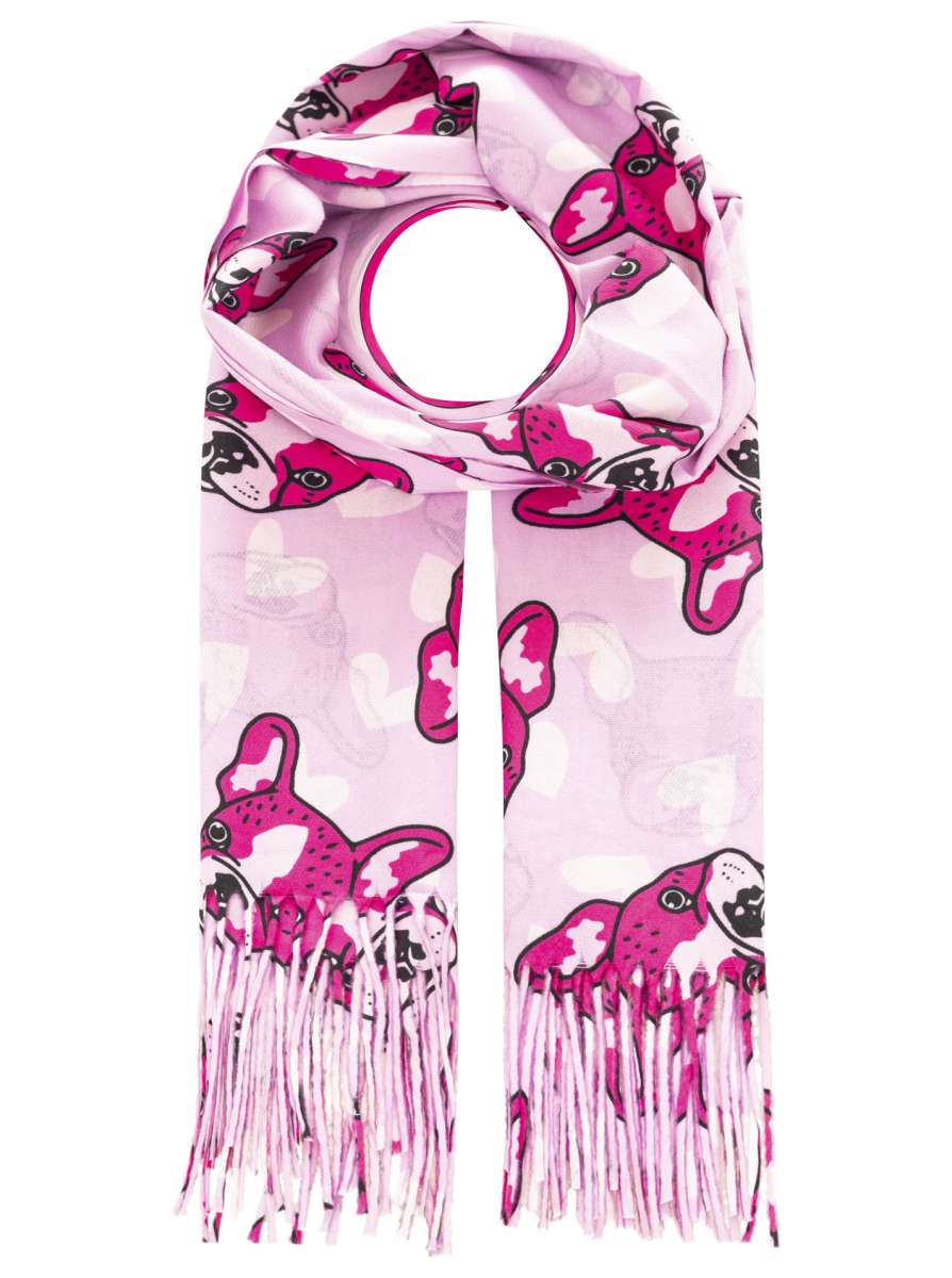 💕 Zwillingsherz Schal "Frenchie Love" Pink