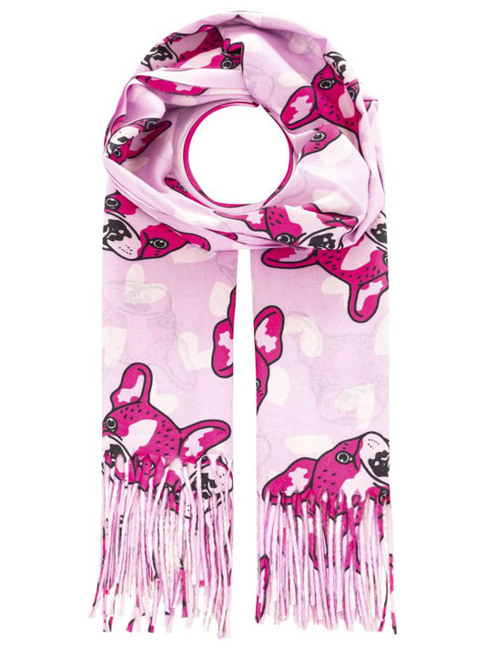 💕 Zwillingsherz Schal "Frenchie Love" Pink