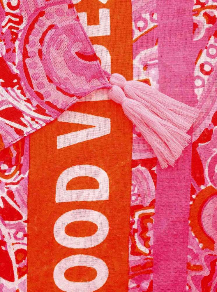 💕 Zwillingsherz Schal "Good Vibes Paisley" 100 % Viskose Pink