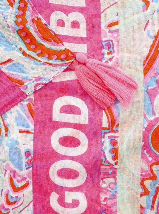 💕 Zwillingsherz Schal "Good Vibes Paisley" 100 % Viskose Mint