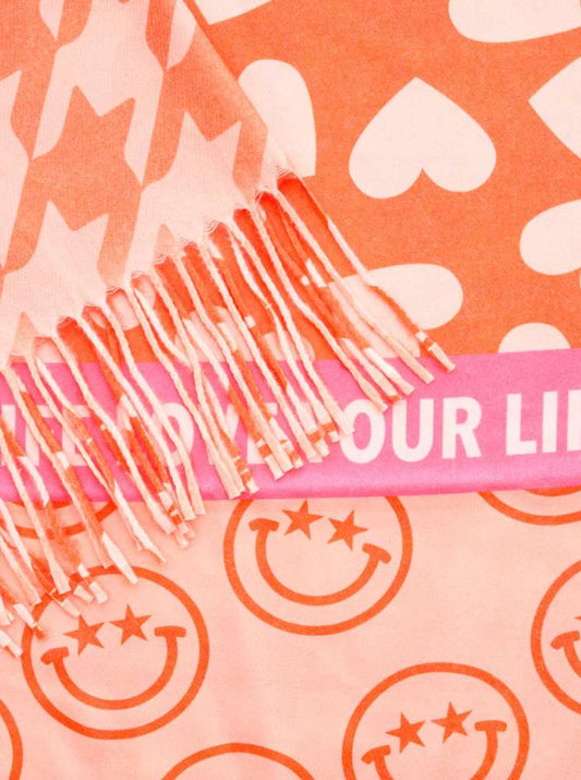 💕 Zwillingsherz Schal ZH "Hahnentritt" Orange