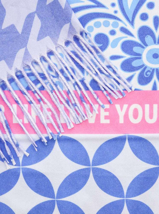 💕 Zwillingsherz Schal ZH "Hahnentritt" Blau