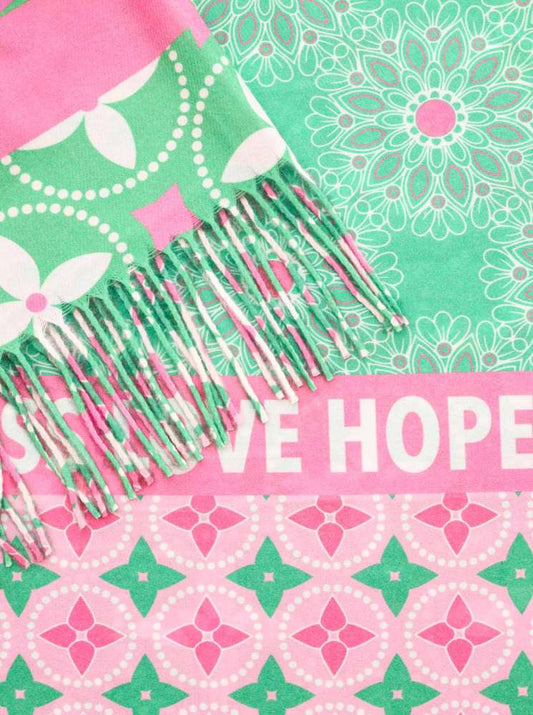 💕 Zwillingsherz Schal ZH "Happiness Love Hope" Grün