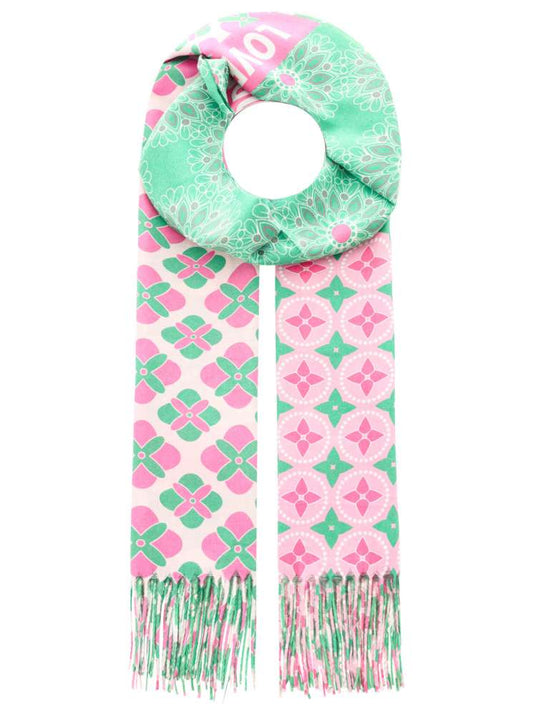 💕 Zwillingsherz Schal ZH "Happiness Love Hope" Grün