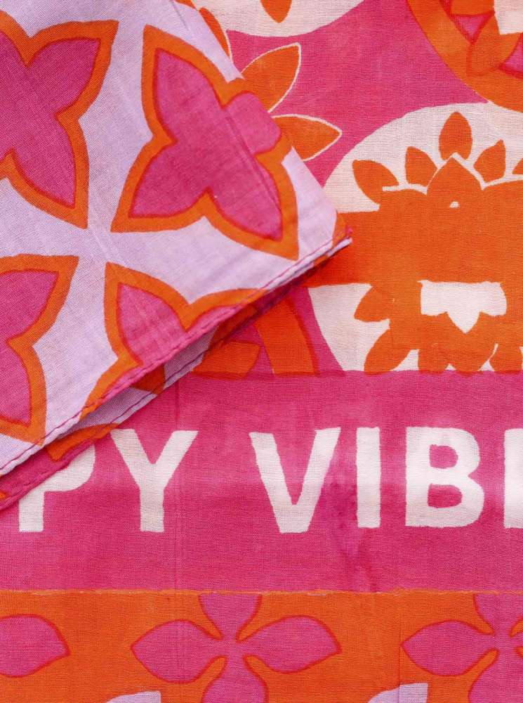 💕 Zwillingsherz Schal Tuch "Happy Vibes Mustermix" Orange Flieder