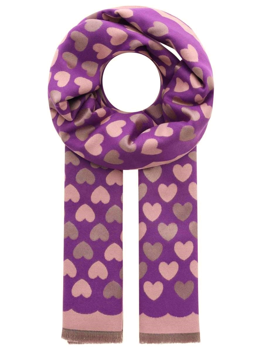 💕 Zwillingsherz Schal Kuschelschal "Zwilling & Herzen" Soft Viskose Lila