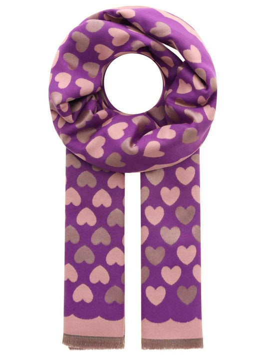 💕 Zwillingsherz Schal Kuschelschal "Zwilling & Herzen" Soft Viskose Lila
