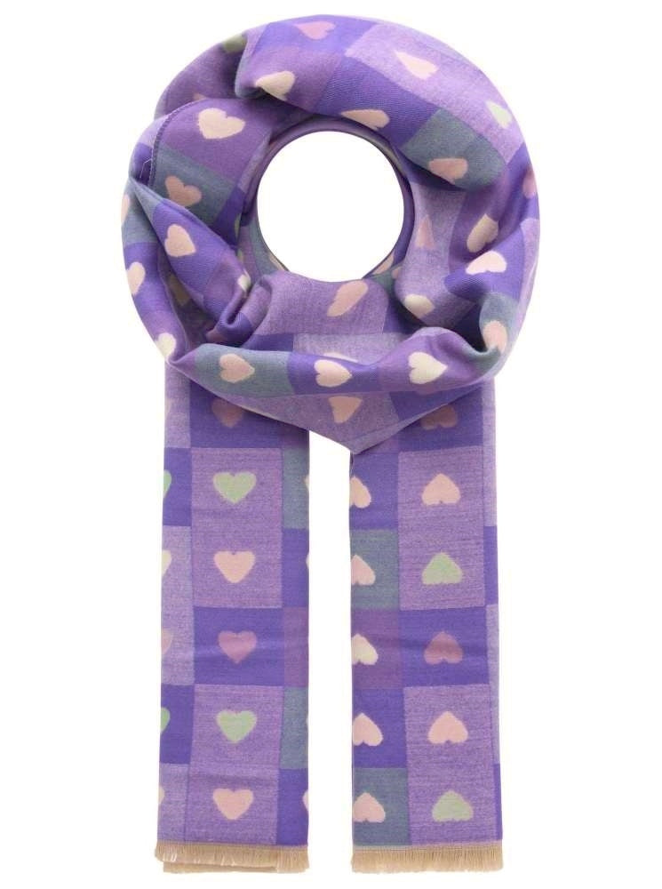 💕 Zwillingsherz Schal Kuschelschal "Herz & Karo" Lila