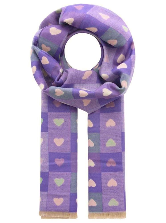 💕 Zwillingsherz Schal Kuschelschal "Herz & Karo" Lila