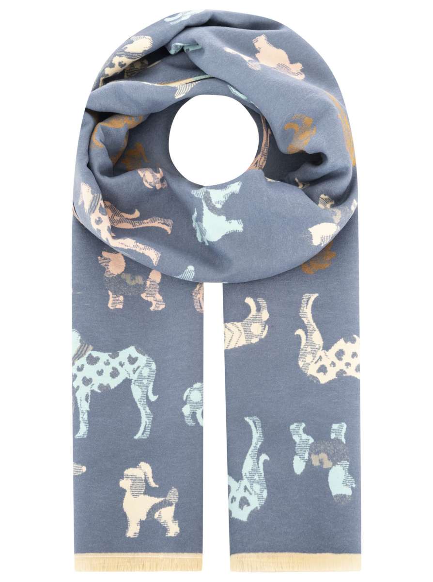 💕 Zwillingsherz Schal "Hundeparade" Blau