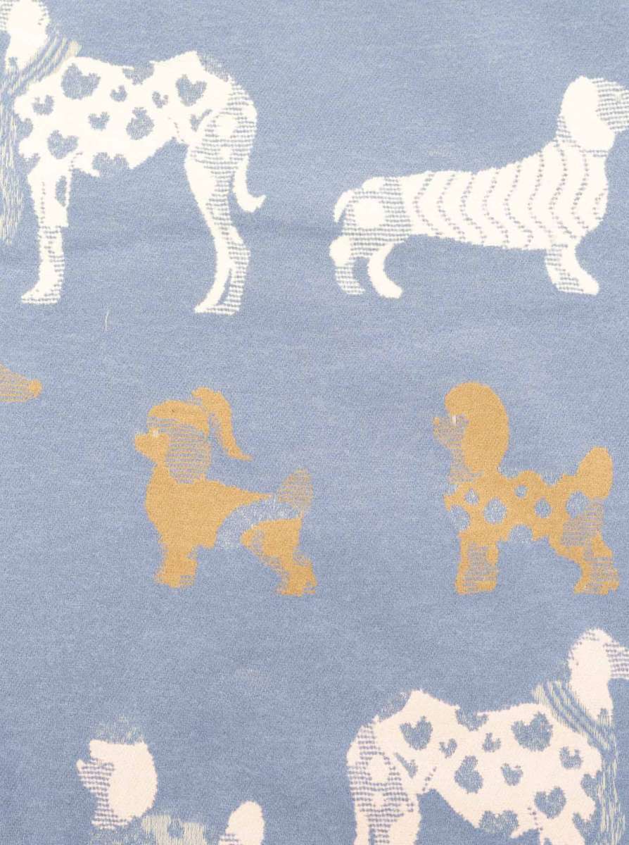 💕 Zwillingsherz Schal "Hundeparade" Blau