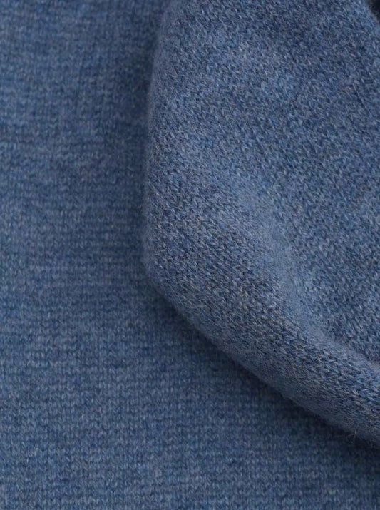 💕 Zwillingsherz Schal 100 % Cashmere "Herren-Uni" Classic Kaschmir Jeansblau