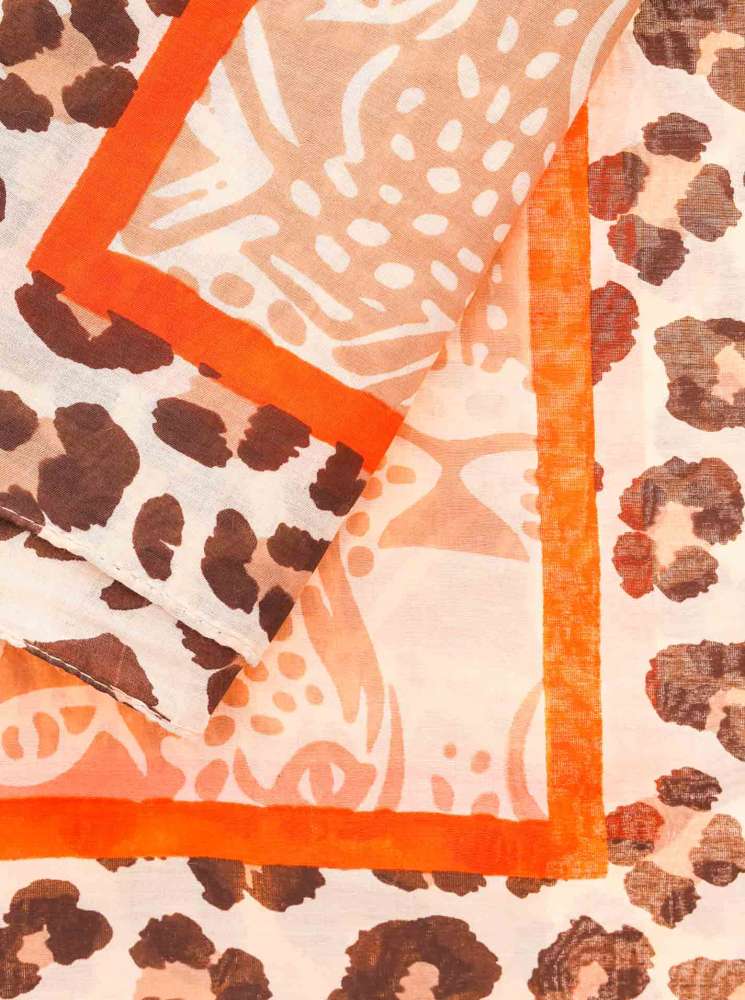 💕 Zwillingsherz Schal Tuch "Leopard Faces" Beige