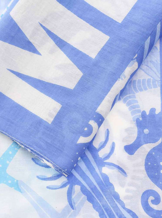 💕 Zwillingsherz Schal Tuch "Meer Strand Küste" Blau
