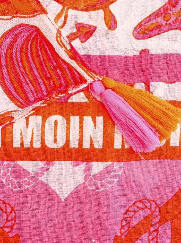 💕 Zwillingsherz Schal "Moin Anker" 100 % Viskose Pink