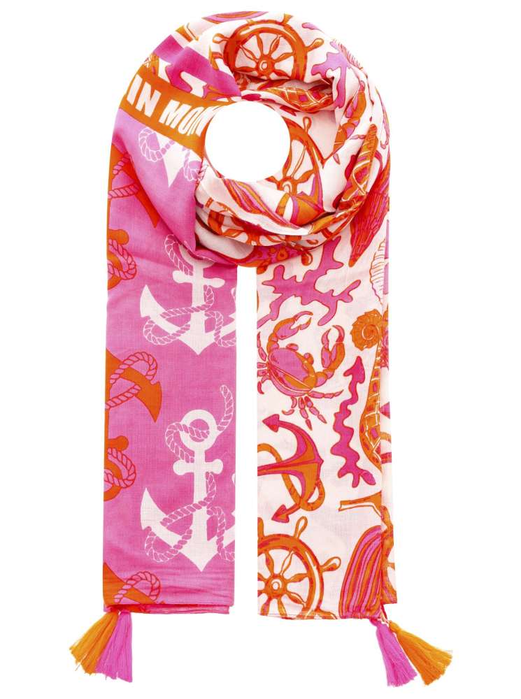 💕 Zwillingsherz Schal "Moin Anker" 100 % Viskose Pink