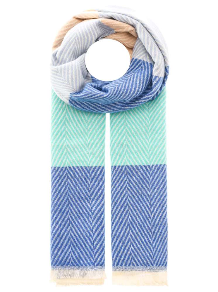 💕 Zwillingsherz Schal "Blockstreifen" Blau