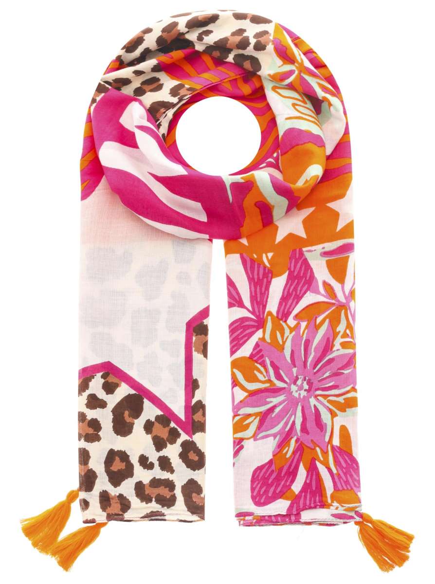 💕 Zwillingsherz Schal "Mustermix" 100 % Viskose Neonorange