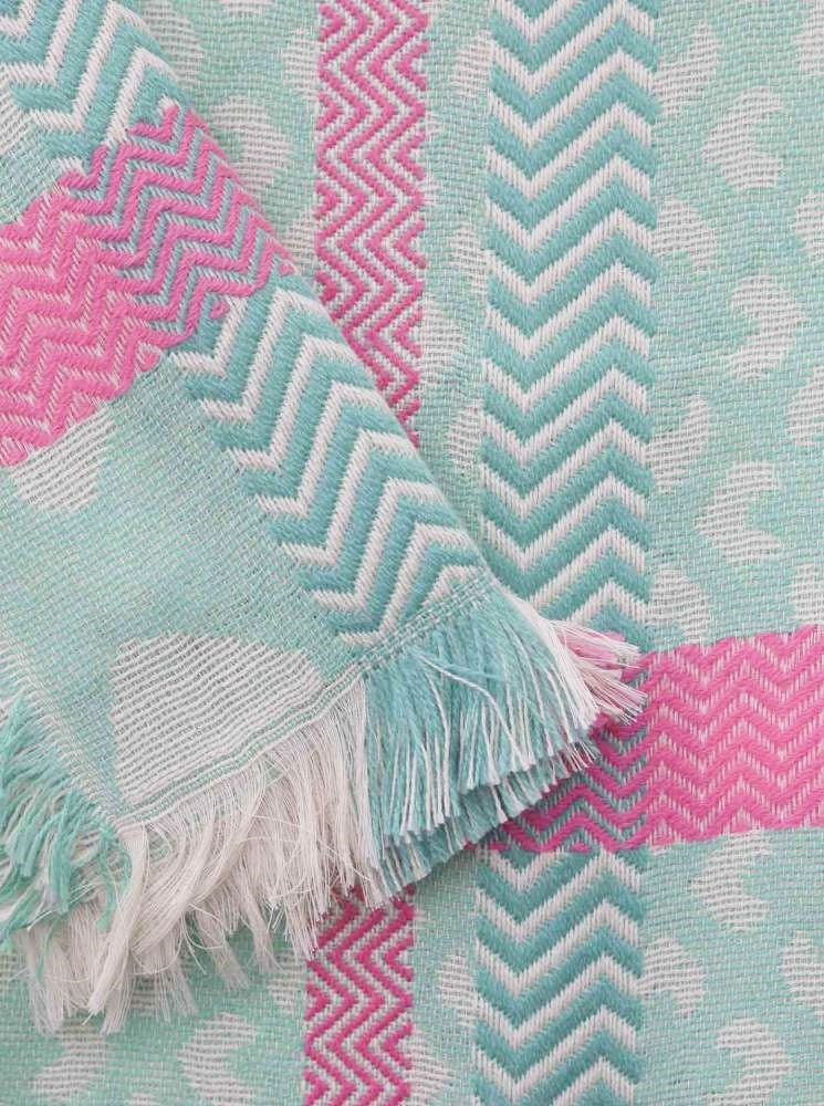 💕 Zwillingsherz Schal "Beautiful Life" Baumwolle Mint