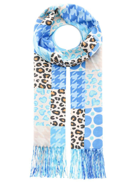 💕 Zwillingsherz Schal ZH "Patchwork" Blau