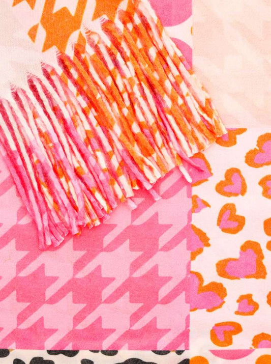 💕 Zwillingsherz Schal ZH "Patchwork" Pink