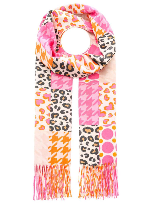 💕 Zwillingsherz Schal ZH "Patchwork" Pink