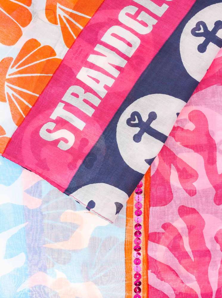 💕 Zwillingsherz Schal Tuch "Strandglück" Mehrfarbig