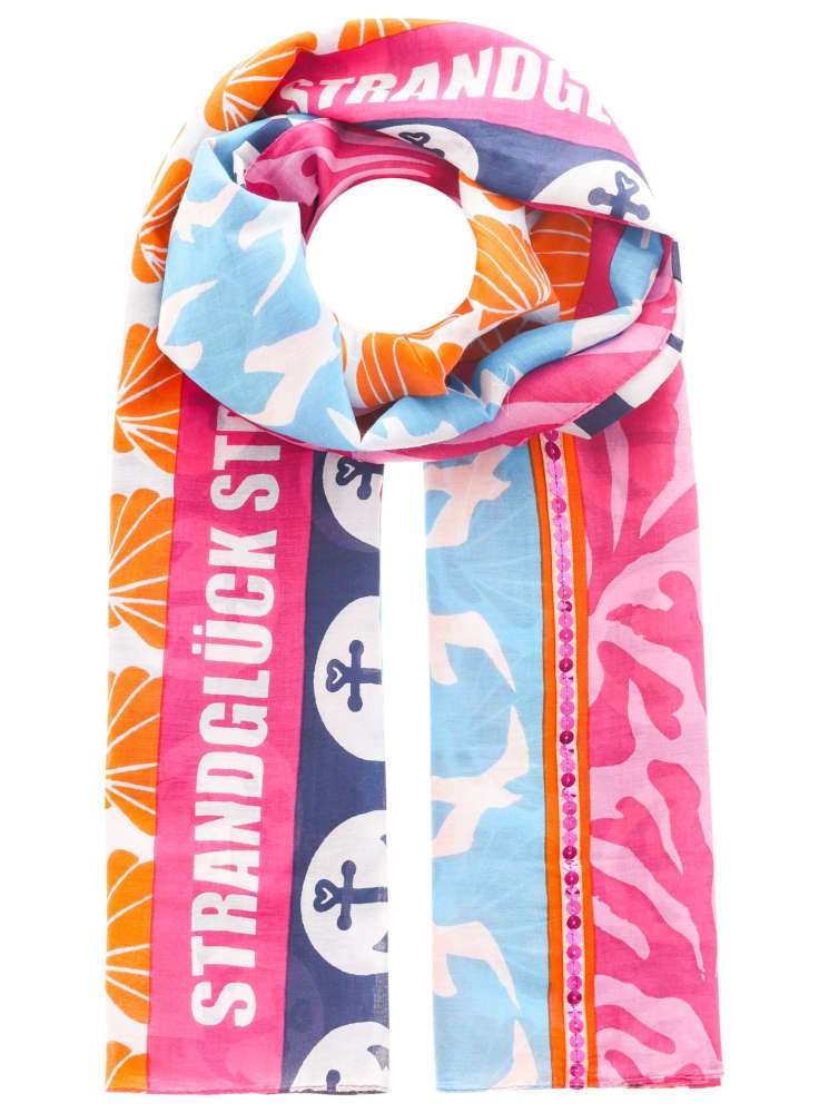 💕 Zwillingsherz Schal Tuch "Strandglück" Mehrfarbig