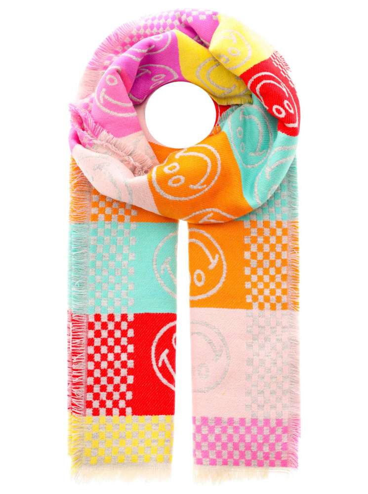 💕 Zwillingsherz Schal "Karo & Smile" Multi Hellgrau