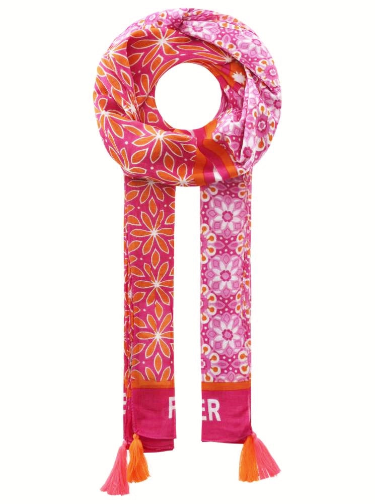 💕 Zwillingsherz Schal Tuch "Waja" Pink Orange