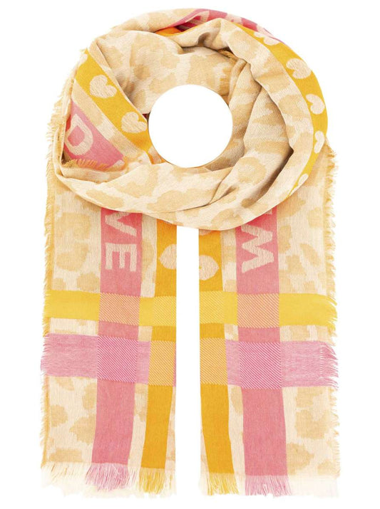 💕 Zwillingsherz Schal "Wild Love" Baumwolle Beige