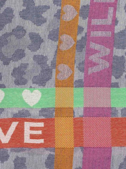 💕 Zwillingsherz Schal "Wild Love" Baumwolle Blau