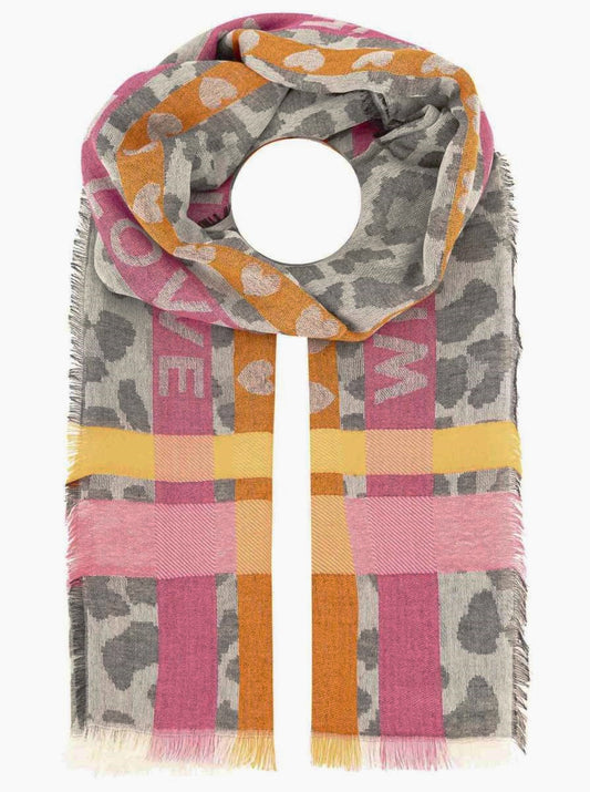 💕 Zwillingsherz Schal "Wild Love" Baumwolle Grau