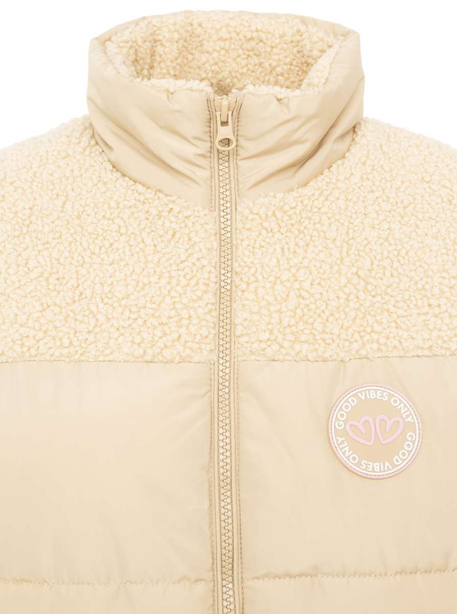 đź’• Zwillingsherz Wendeweste "Good Vibes Only" Kurz Weste Beige