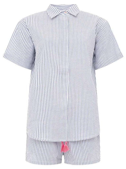 Set Hemd Hose Kurz Gestreift Jeans