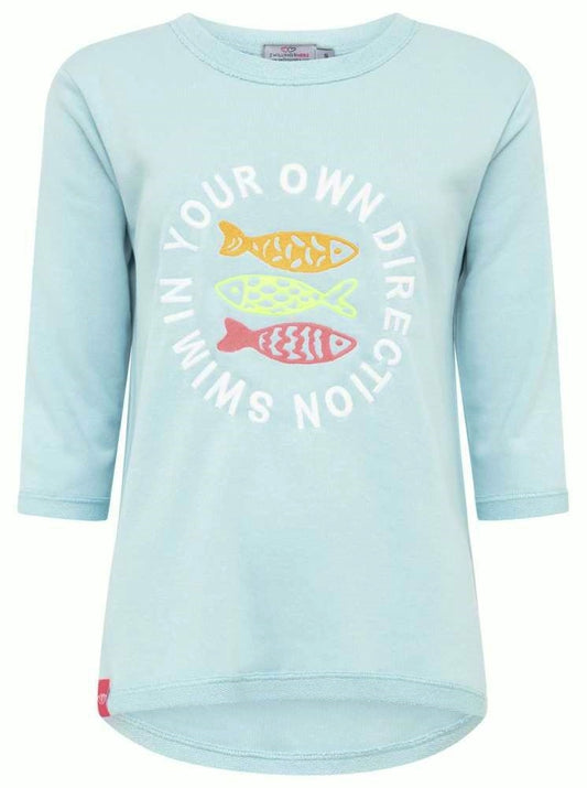 💕 Zwillingsherz Sweatshirt "Fische" Türkis