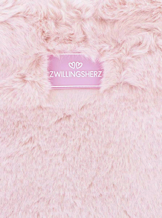 💕 Zwillingsherz Shopper klein "Fake Fur & Patch" Tasche Rosa