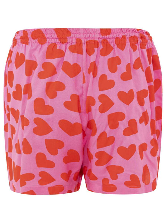 💕 Zwillingsherz Shorts "Hearts Allover" Hose Viskose Pink