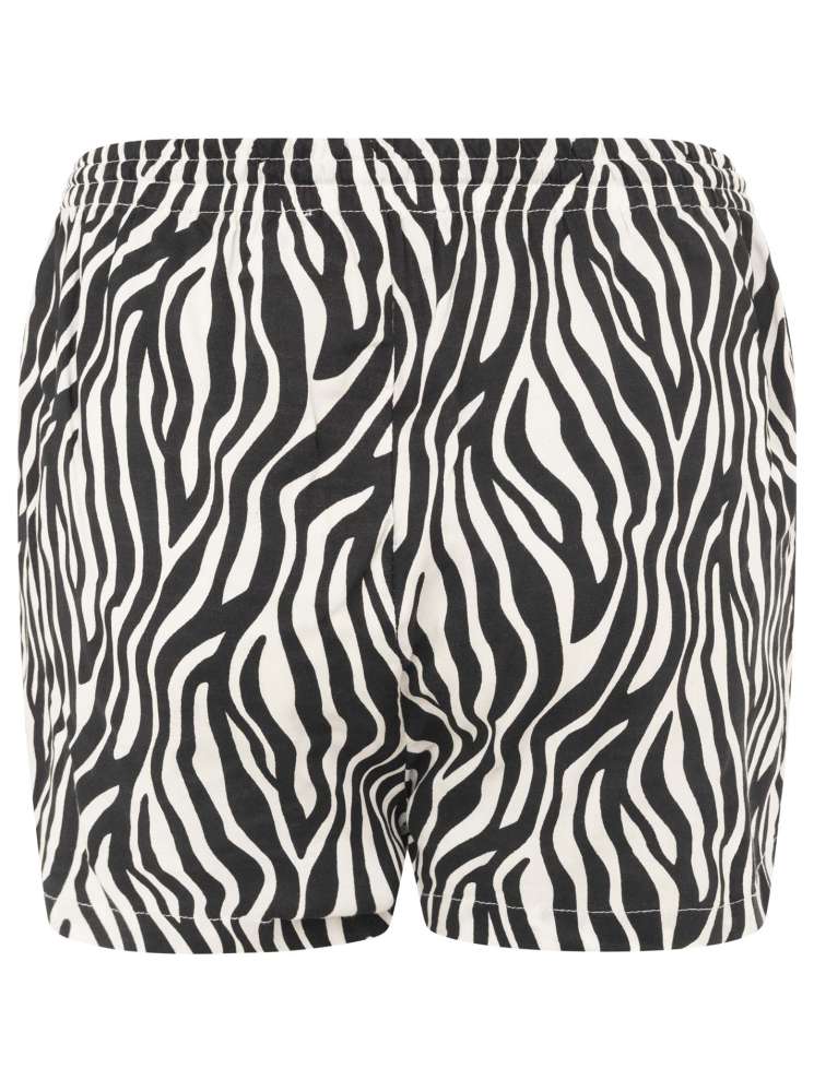 đź’• Zwillingsherz Shorts "Zebra Print" Hose Viskose Schwarz