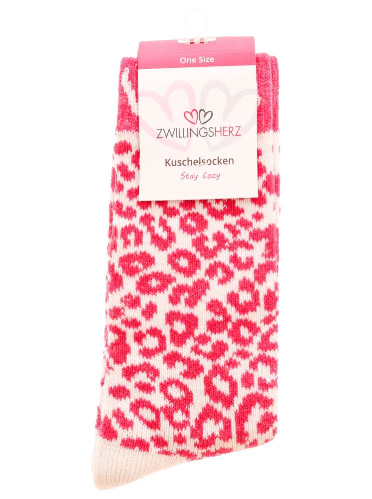 💕 Zwillingsherz Socken "Leo & Wild Allover" Kuschelsocken PInk