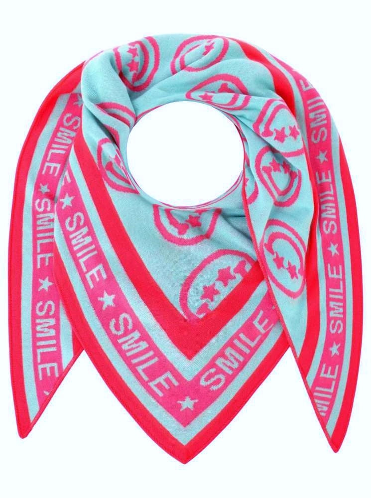 💕 Zwillingsherz Dreieckstuch "Stern Augen" Baumwolle Türkis Pink